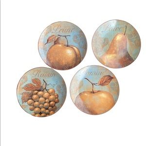 Pier 1 Stoneware Plates. Set/4. “Delicious” No chips or cracks.